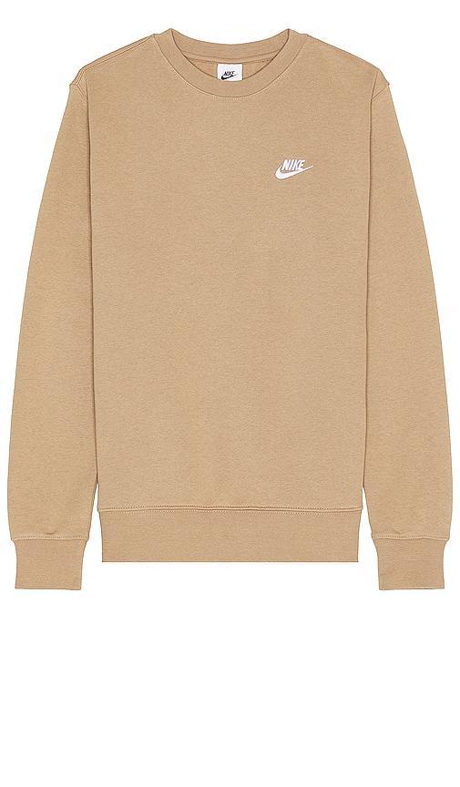 Nike Men's Club Crewneck Sweatshirt in Khaki/White at Nordstrom, Size Small Product Image