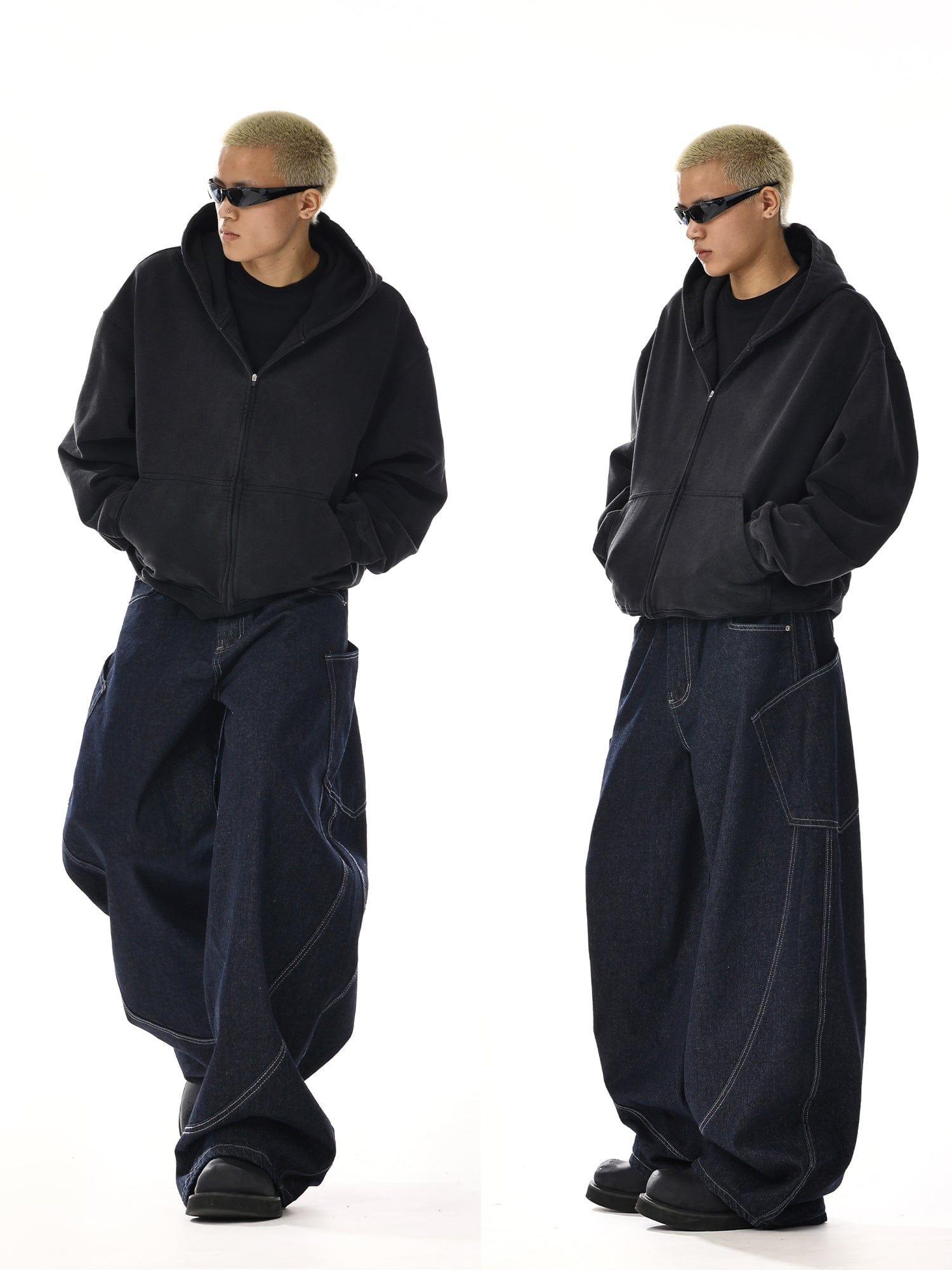 RT No. 12542 NAVY BLUE WORKWEAR BAGGY JEANS Product Image