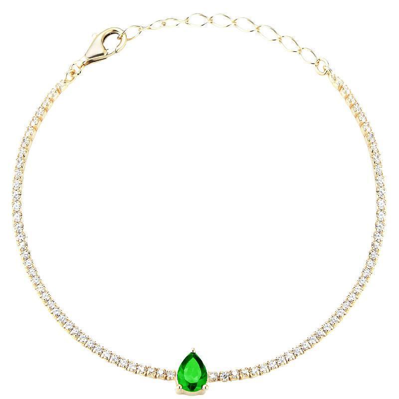 Sunkissed Sterling 14k Gold Over Silver Cubic Zirconia Tennis Bracelet, Women's, Size: 7", Gold Tone Yellow Product Image