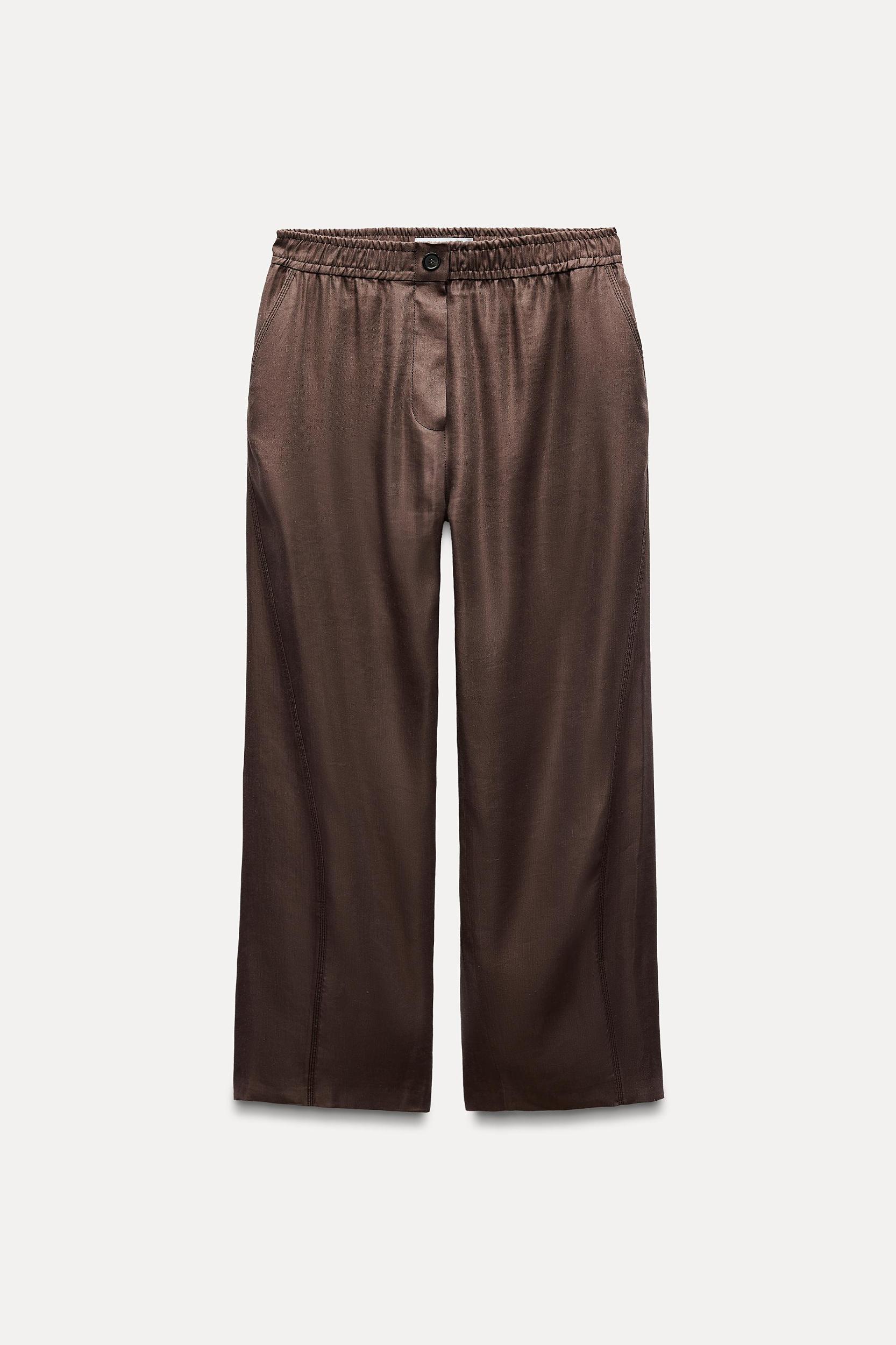 LINEN BLEND PAJAMA PANTS ZW COLLECTION Product Image