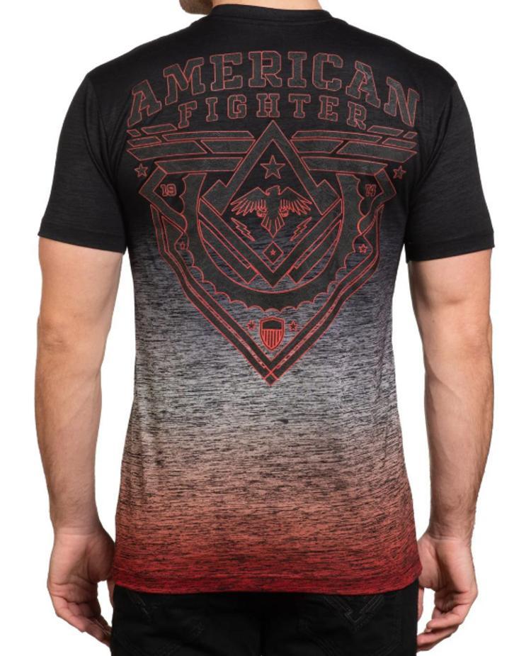 SALE American Fighter® Men's S/S Black/Grey/Red Barnhill T-Shirt Product Image