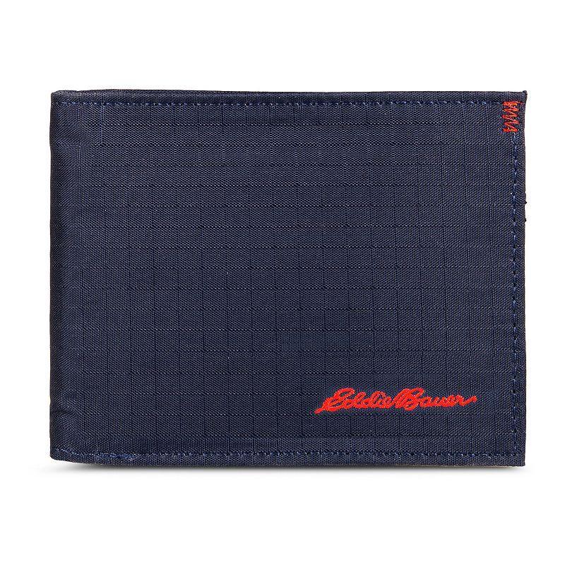 Men's Eddie Bauer Companion Ripstop Nylon Bifold RFID Wallet, Black Product Image