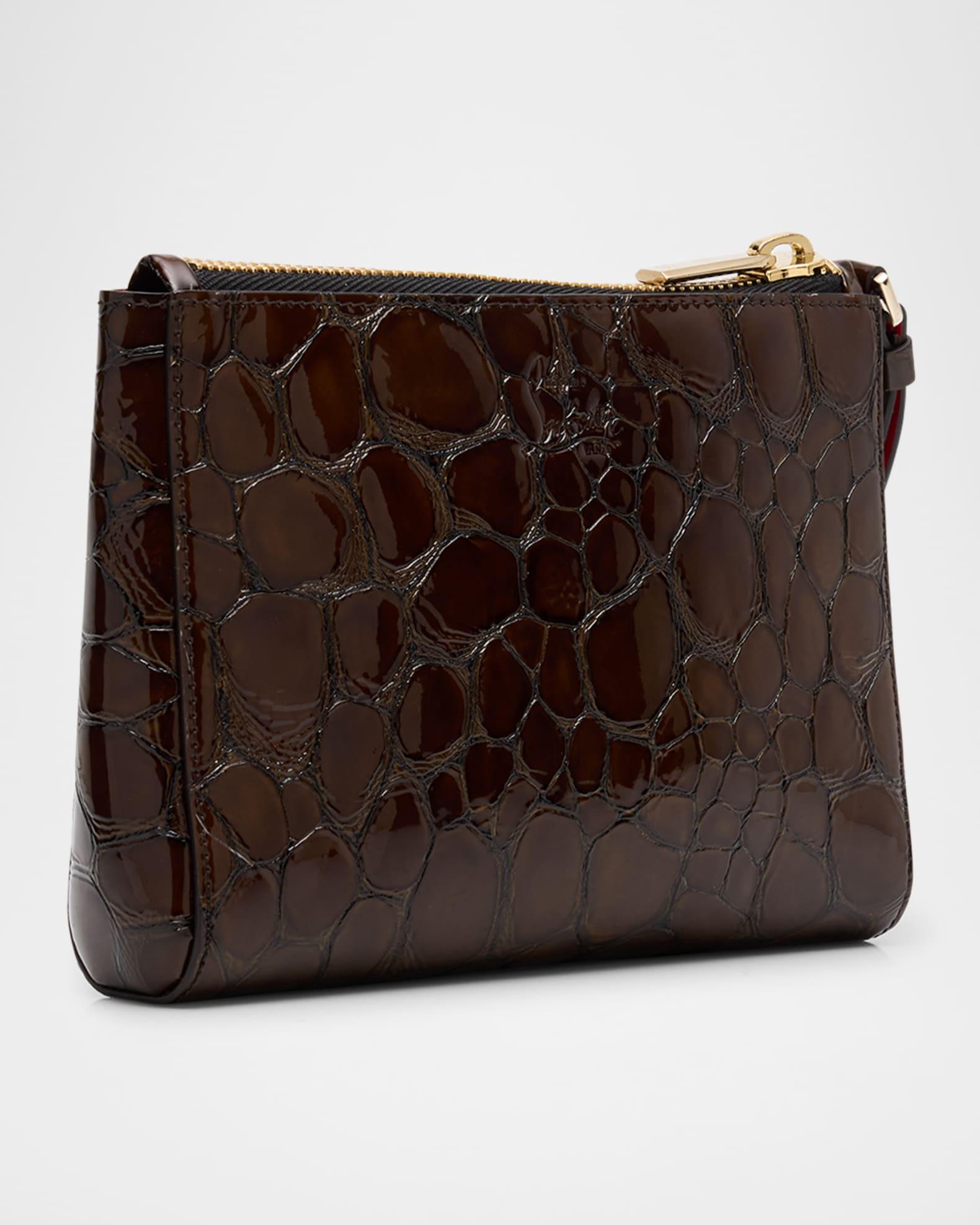 Cabata Mini Croc-Embossed Leather Wristlet Pouch Product Image