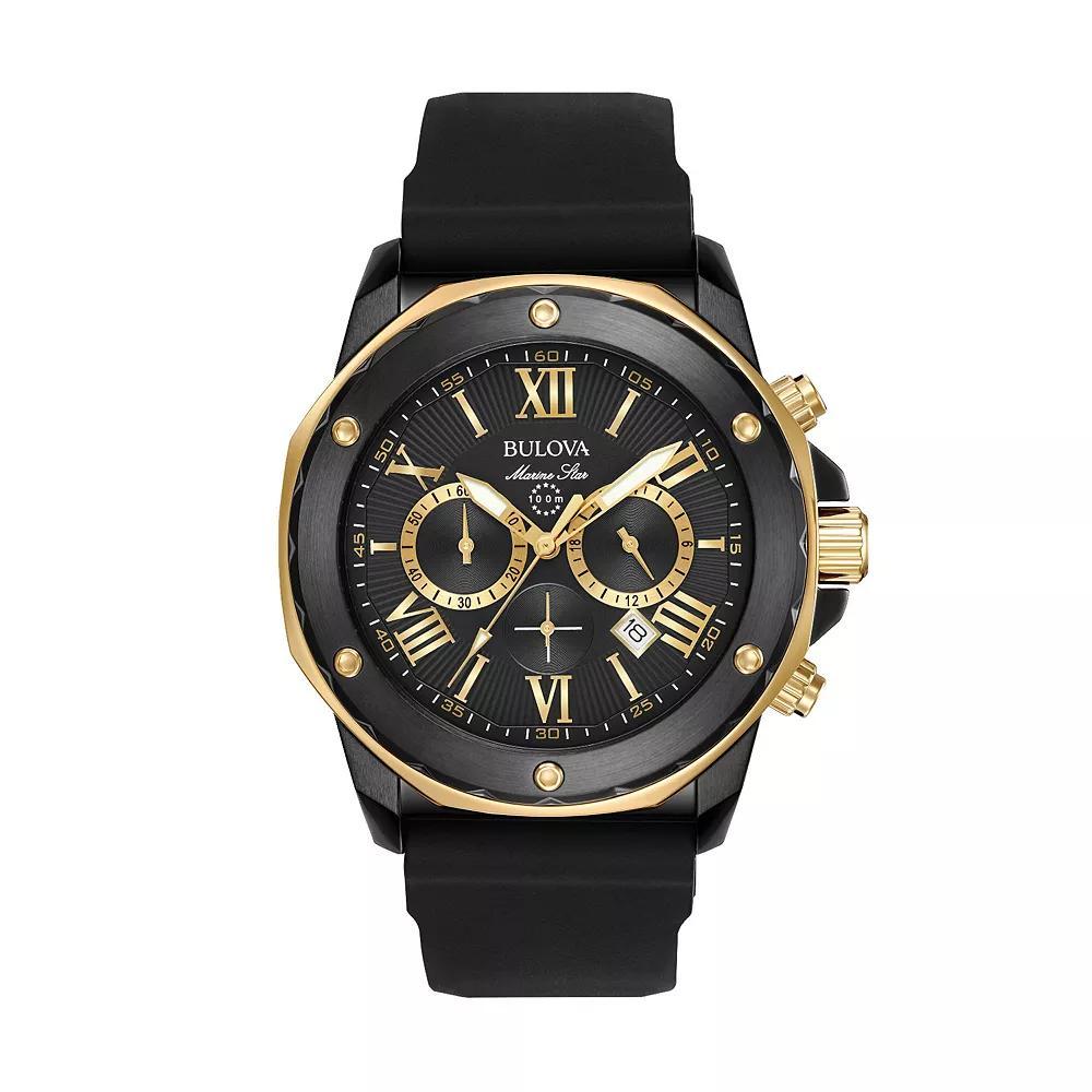 Bulova Mens Marine Star Two Tone Chronograph Watch - 98B278, Black Product Image