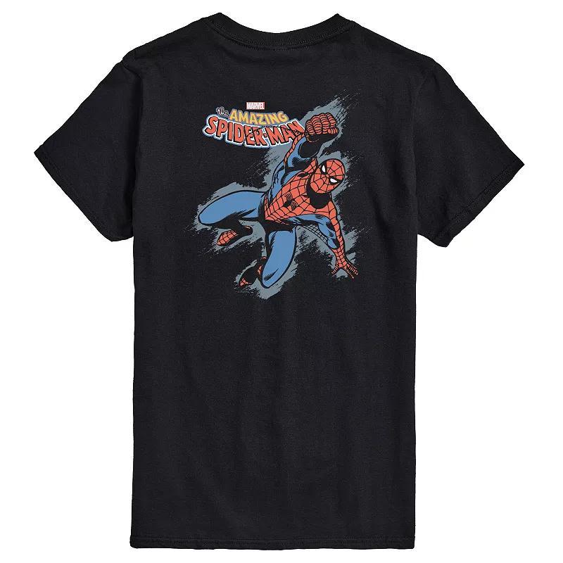 Mens Spider-Man Comic Grunge Graphic Tee Product Image