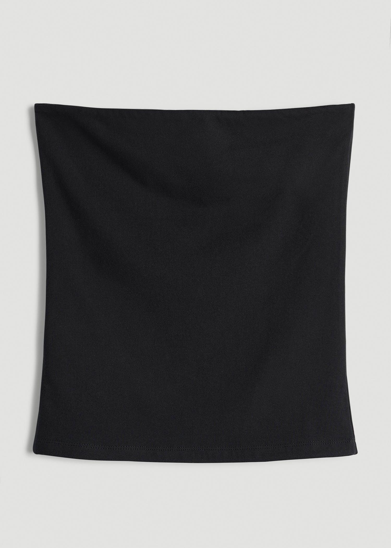 Cotton Tube Top for Tall Women in Black Product Image