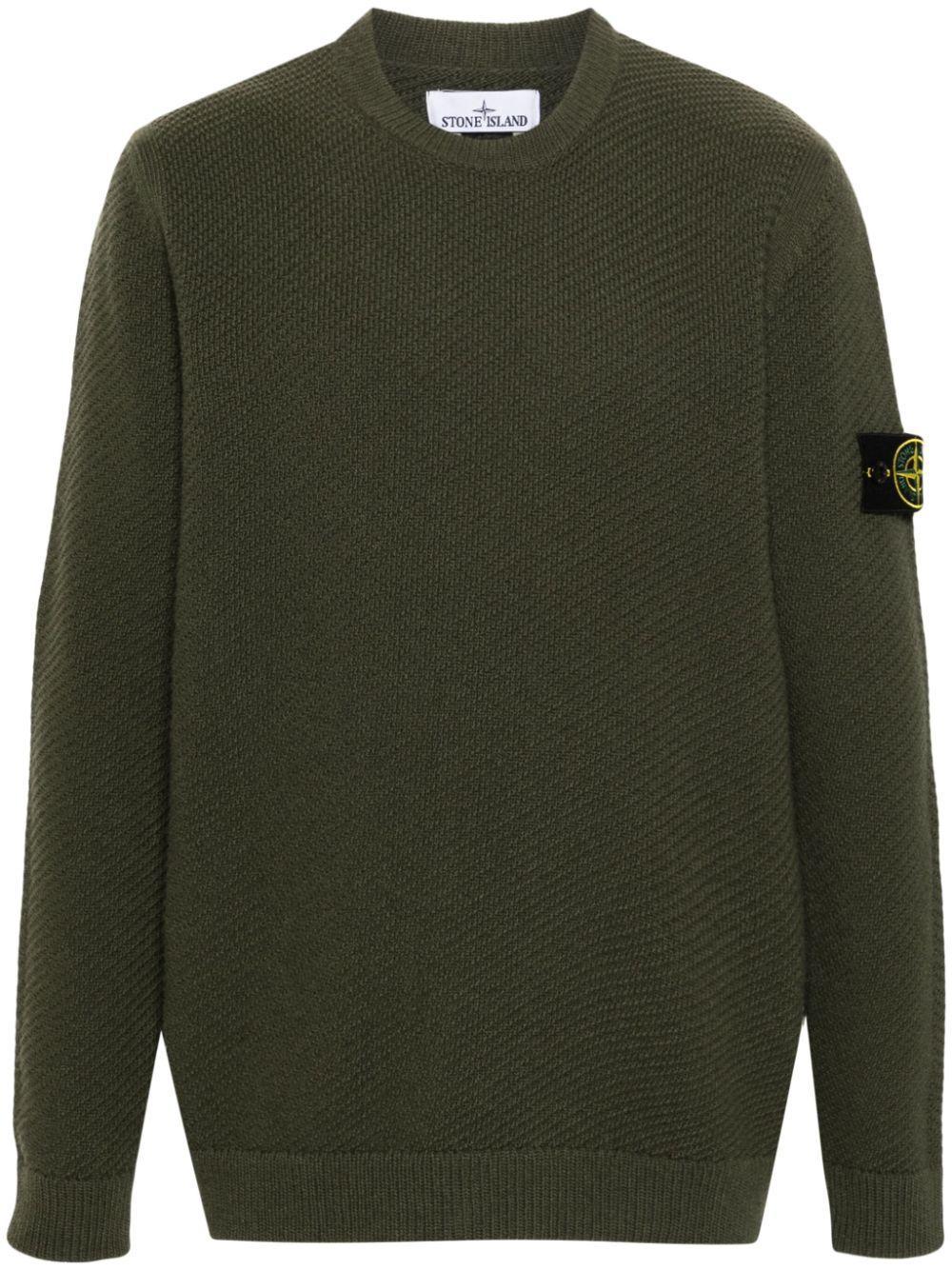 STONE ISLAND Compass-patch Cotton Sweatshirt In Green Product Image