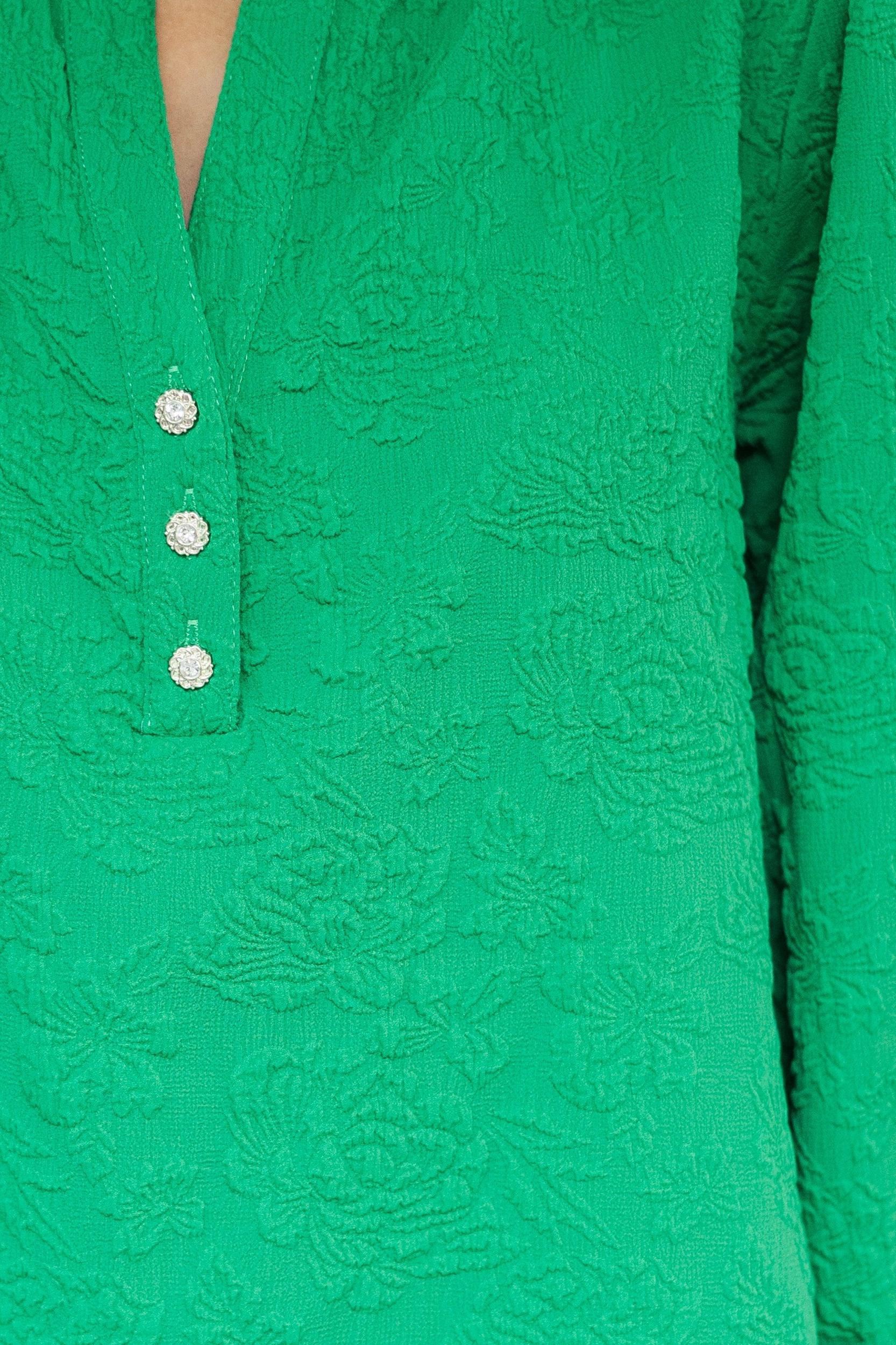 Remember It Well Emerald Green Textured Blouse Female Product Image