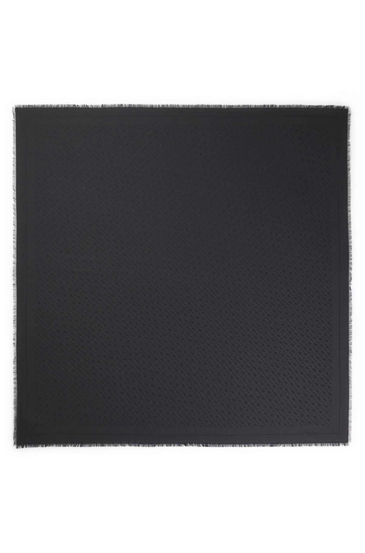 Monogram-jacquard scarf in modal and wool Product Image