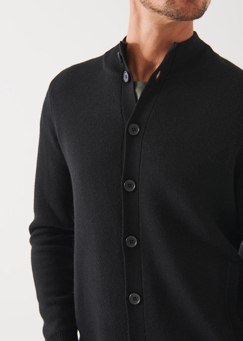 Patrick Assaraf Button Front Black Cardigan Male Product Image