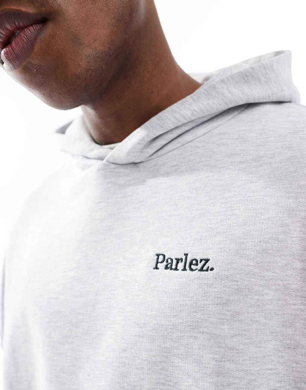 Parlez Amos logo hoodie in light gray Product Image