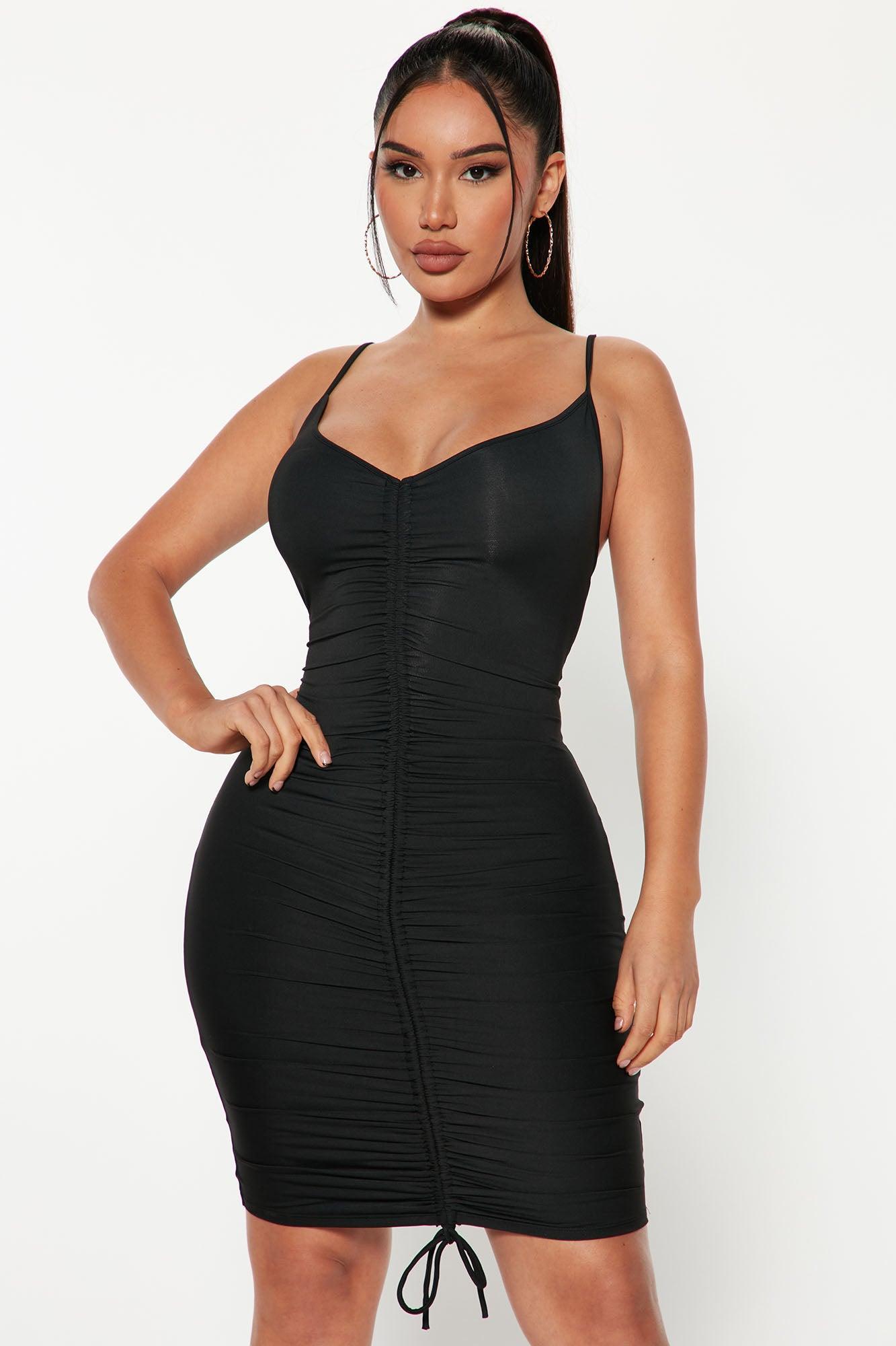 Shanghai Ruched Dress - Black Product Image