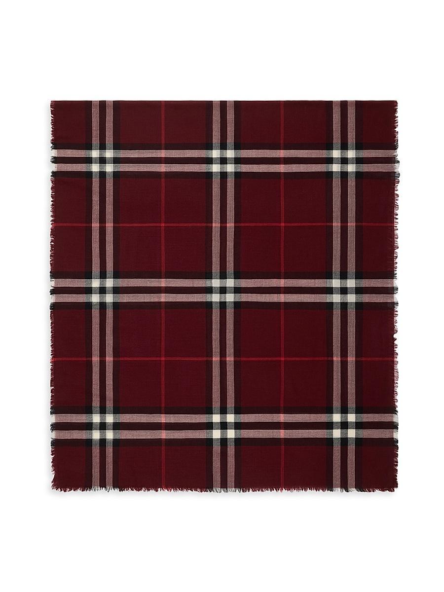 Womens Check Wool Scarf Product Image