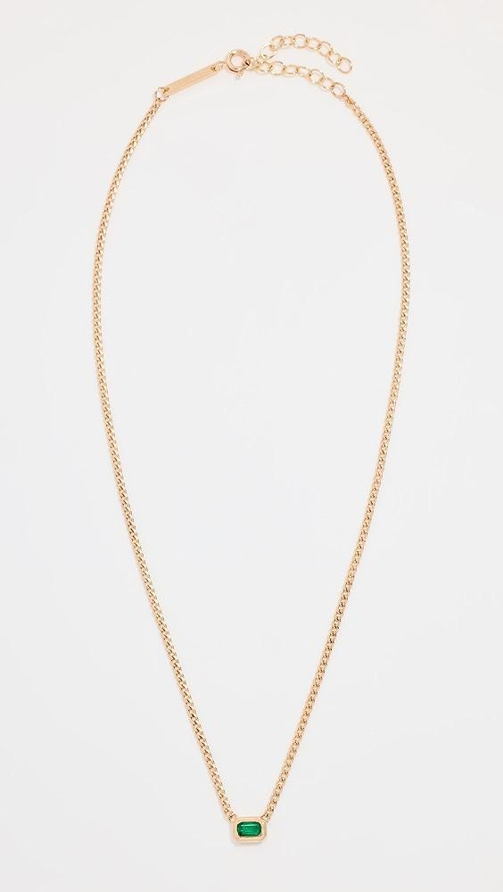 Zoe Chicco 14k Bezel Set Emerald Necklace | Shopbop Product Image