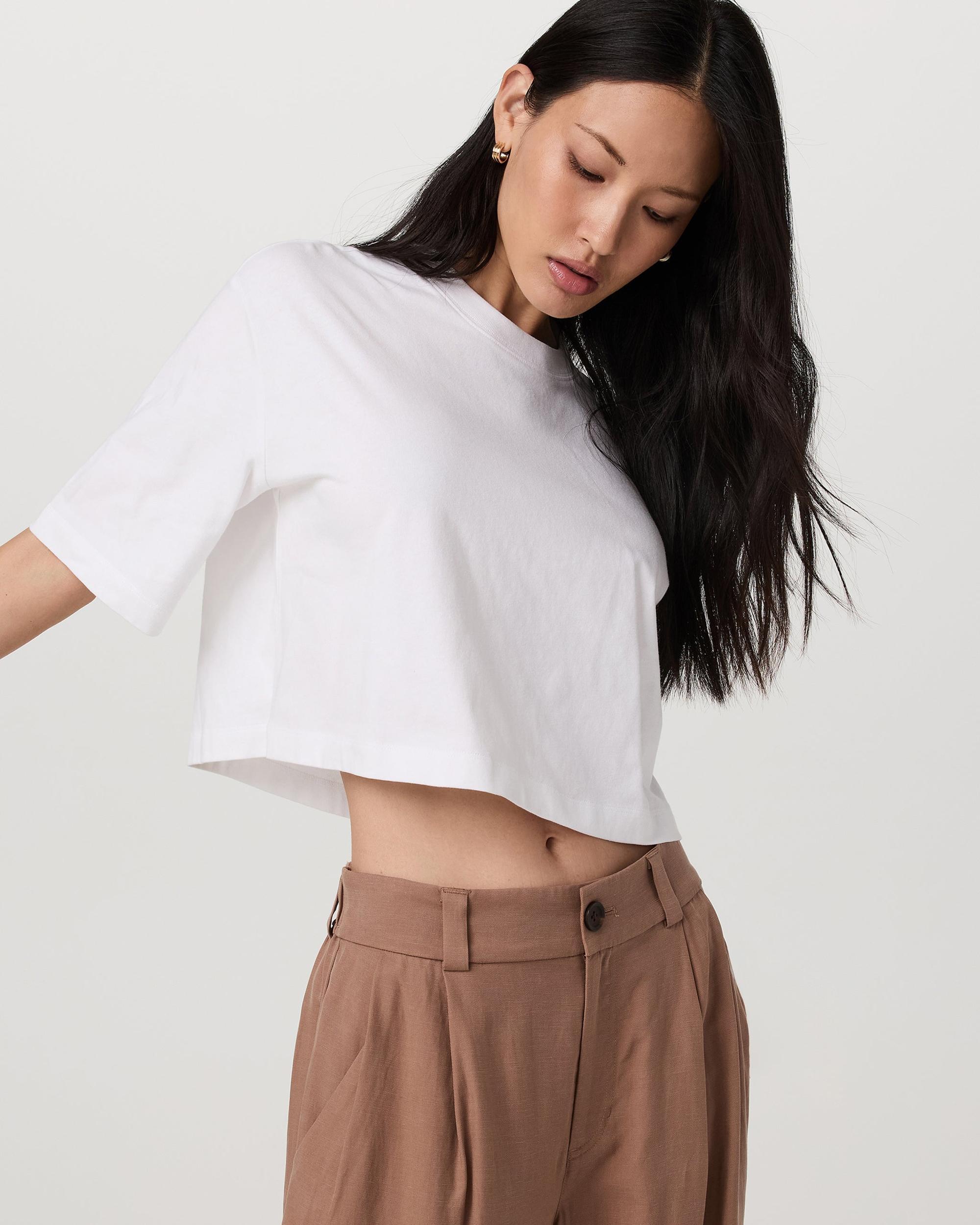 Short Sleeve Heavyweight Crop Cotton Tee Product Image
