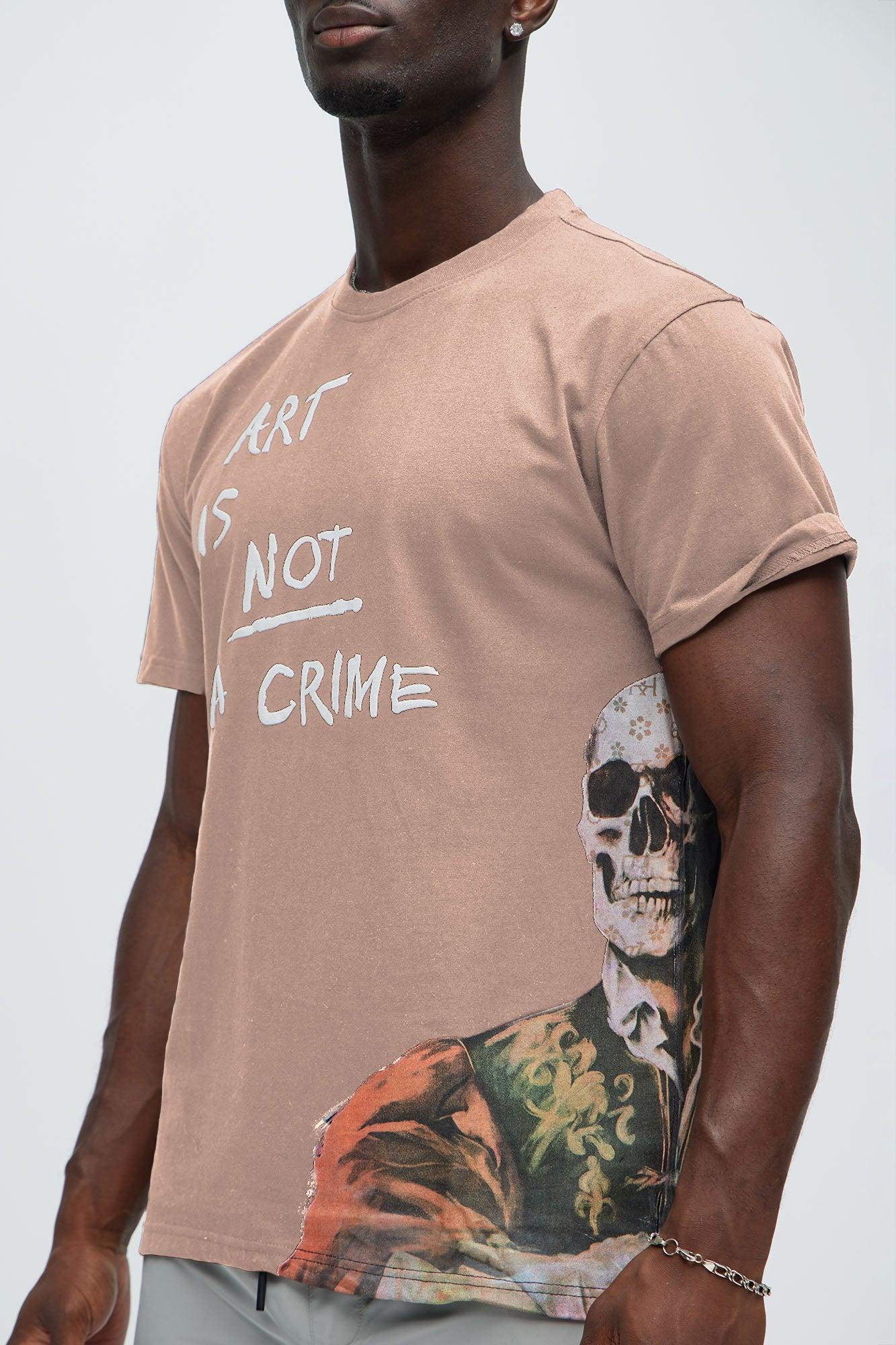 Art Is Not A Crime Short Sleeve Tee - Pink Product Image