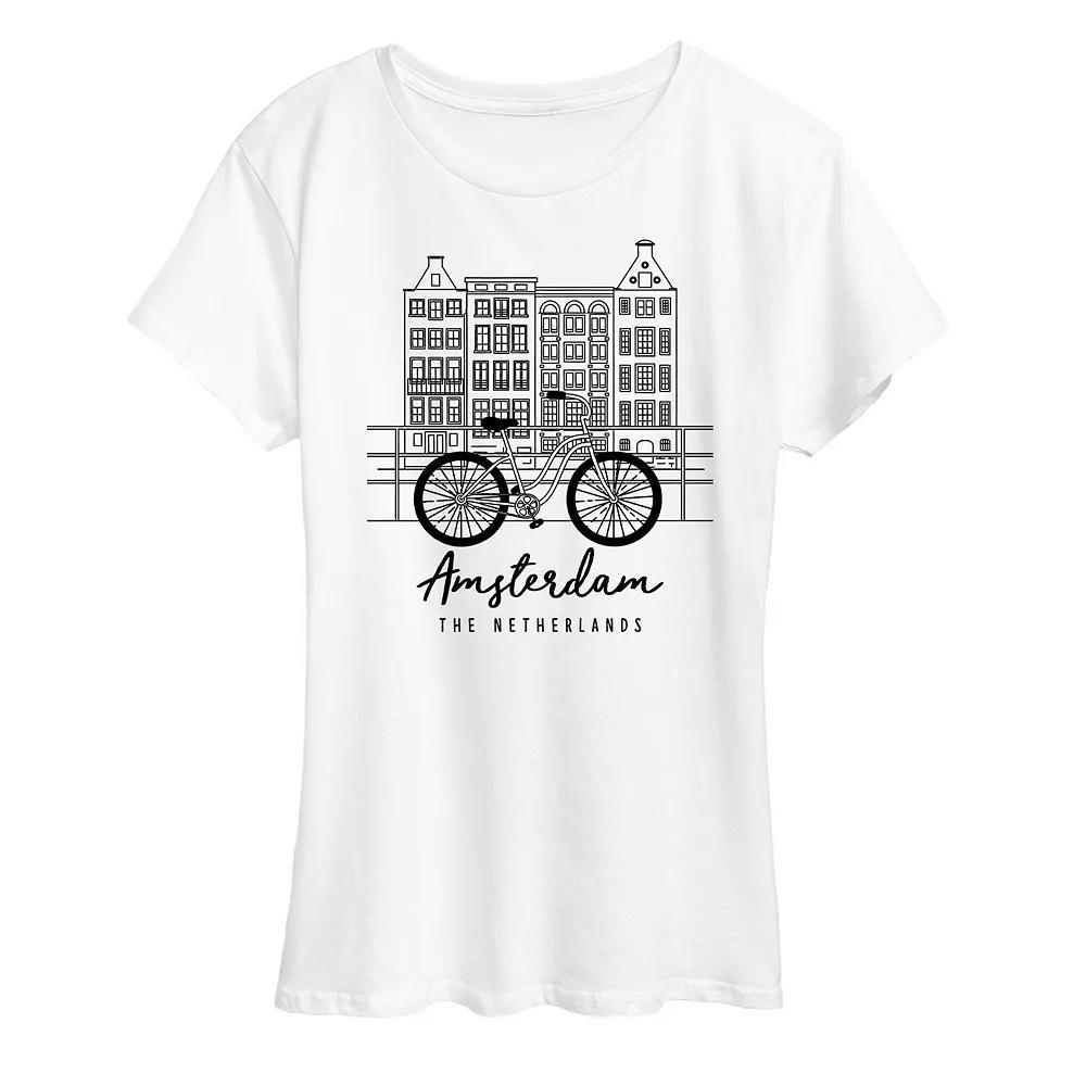 Women's Amsterdam Graphic Tee, Size: Medium, Grey Gray Product Image