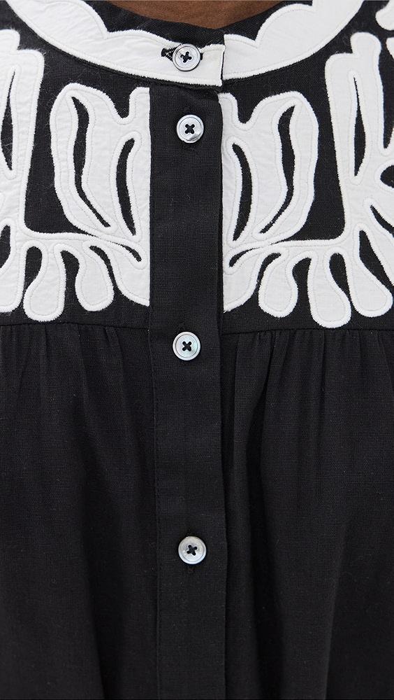 Sea Agathe Applique Puff Sleeve Mini Dress | Shopbop Product Image
