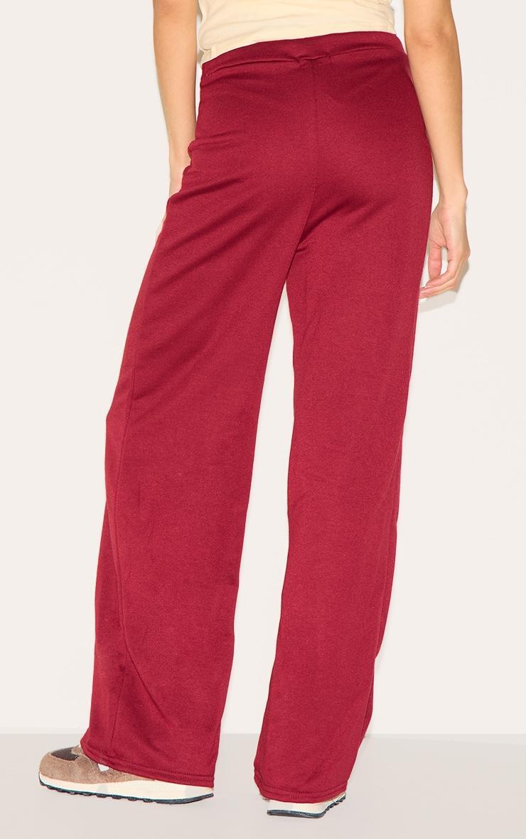 Burgundy Lightweight Drawstring Waist Wide Leg Sweatpants Product Image