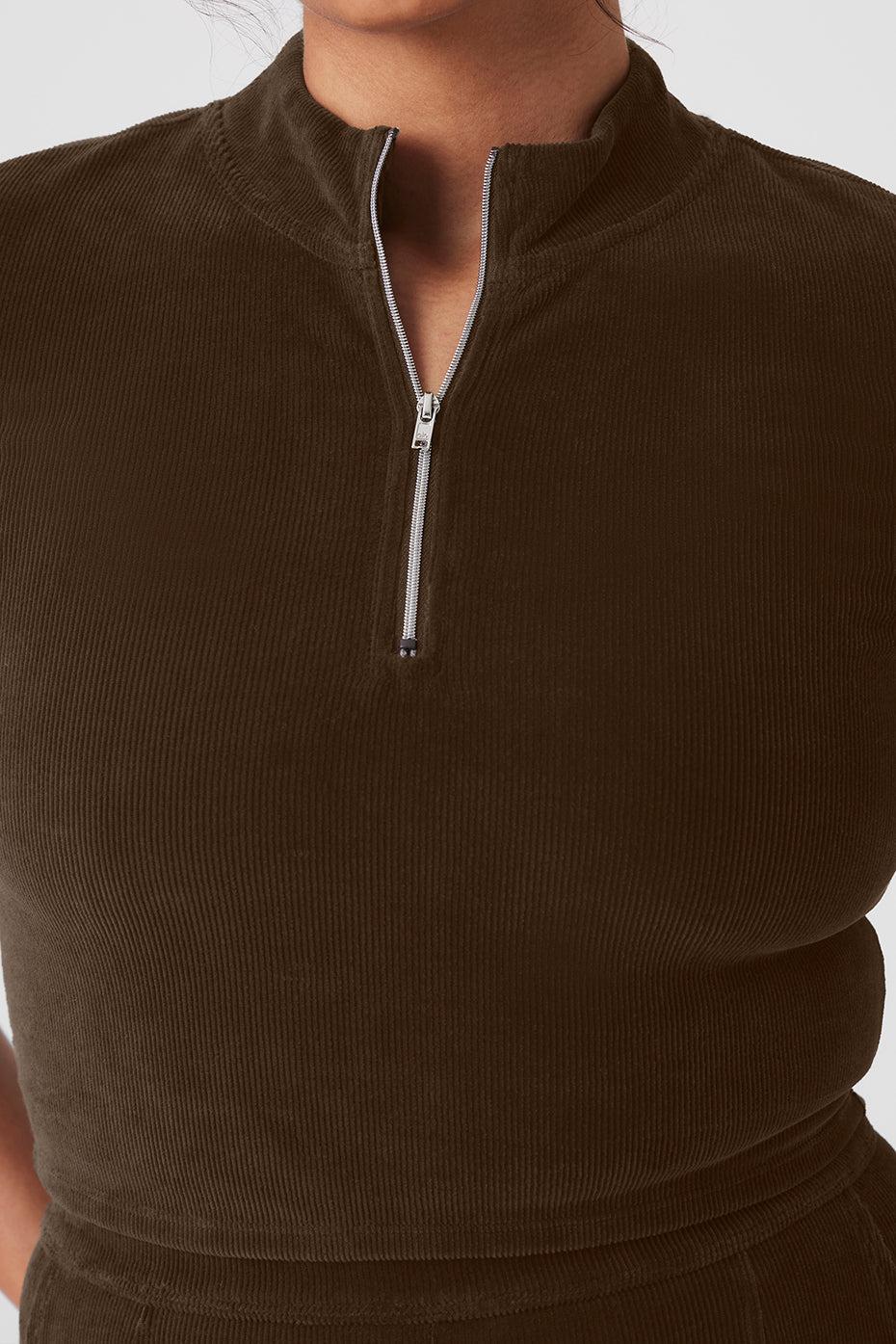 Micro Corduroy Winter Break Mock Neck - Espresso Product Image