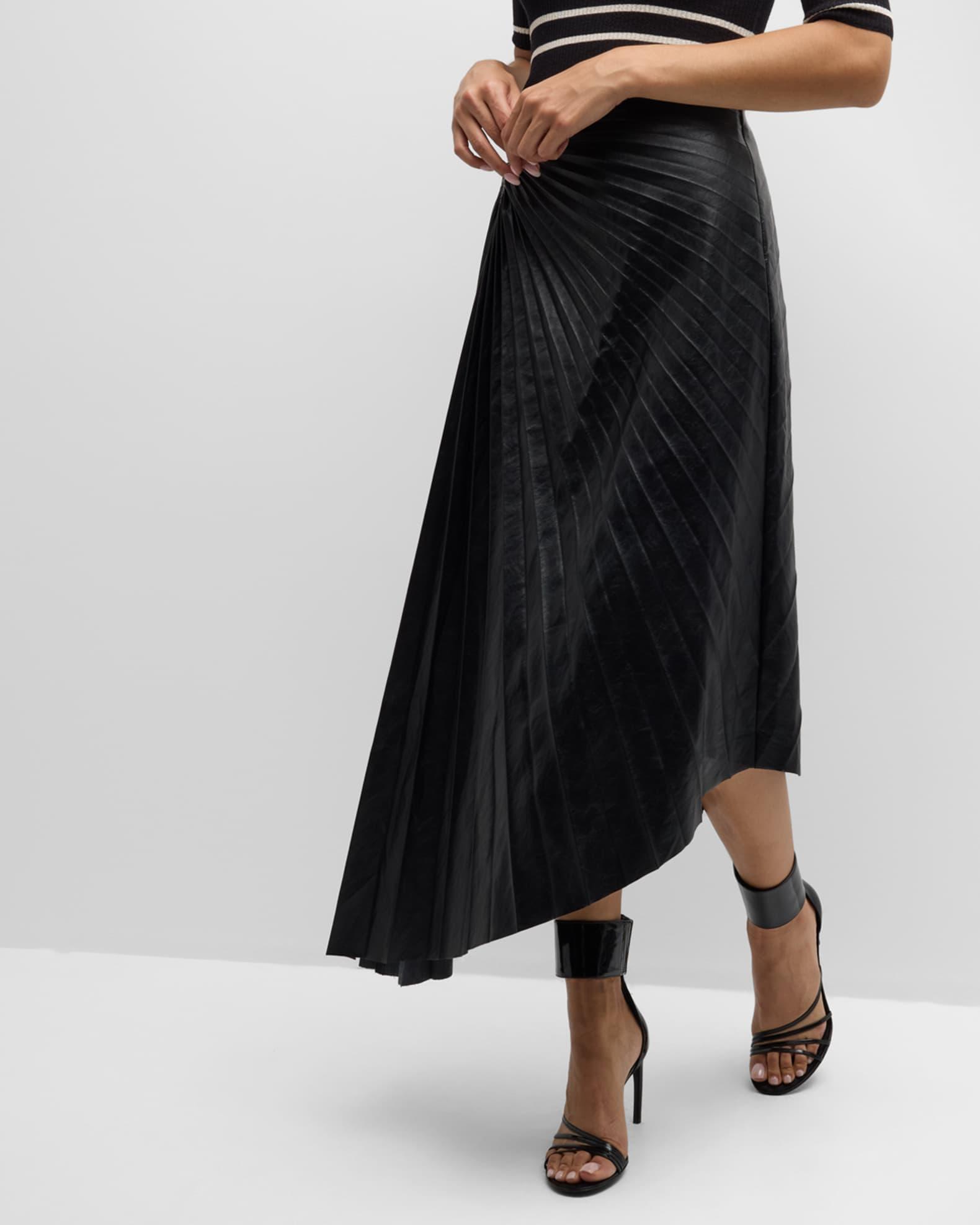 Tracy Pleated High-Low Midi Skirt Product Image