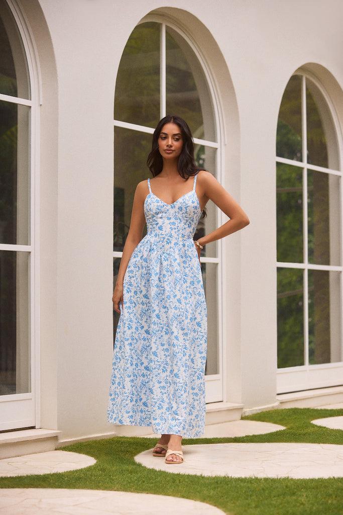 Painted Skies Maxi Dress Blue Product Image