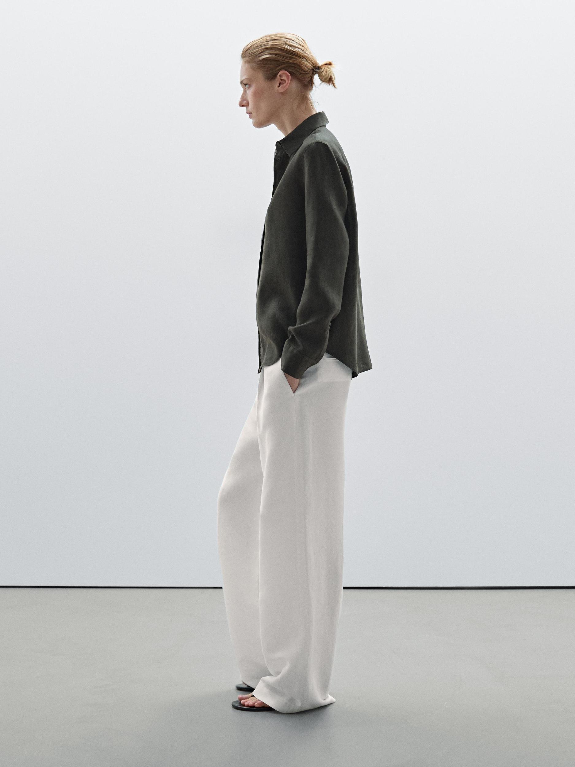 Flowing 100% linen shirt Product Image