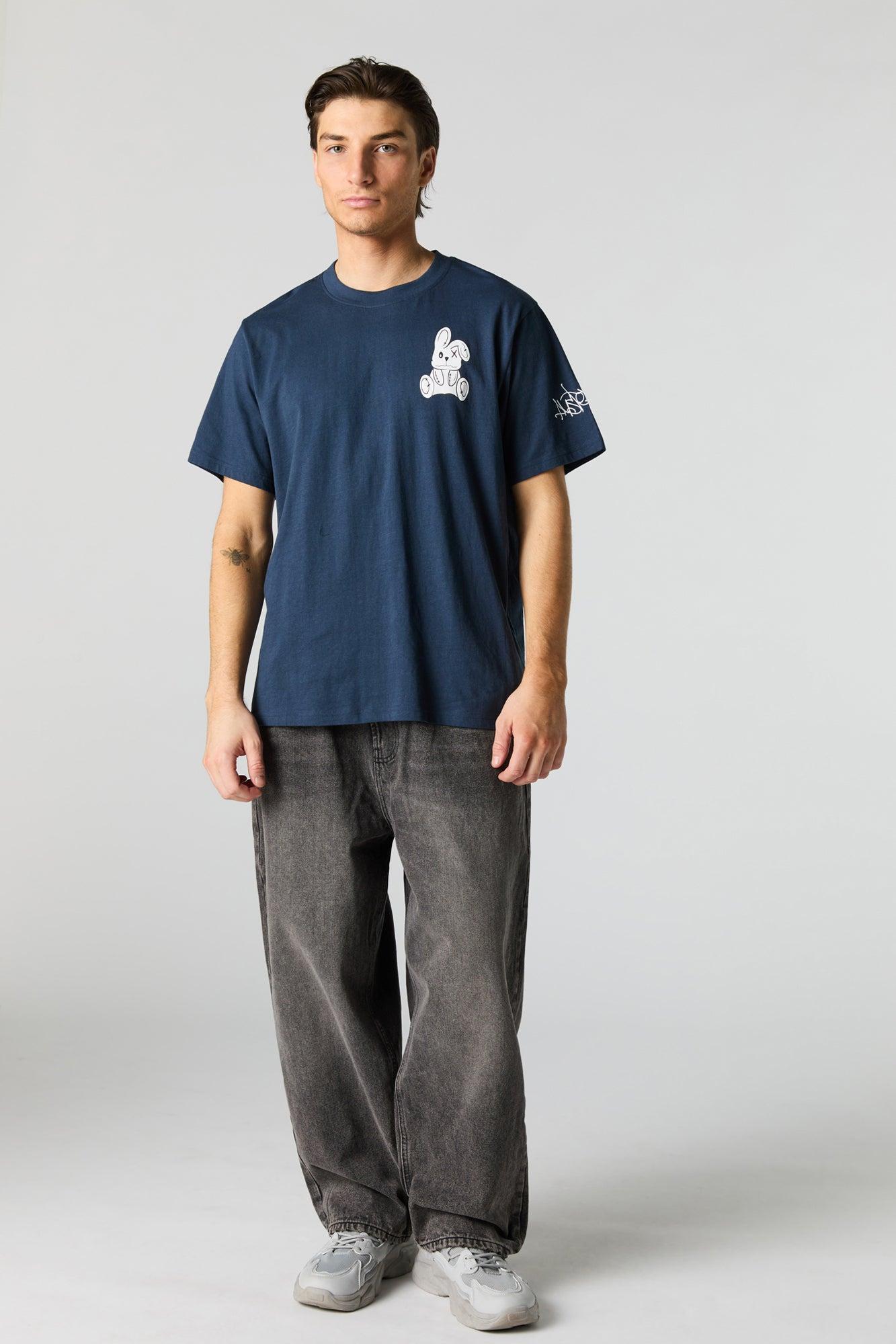Graffiti Bunny Graphic T-Shirt Male Product Image