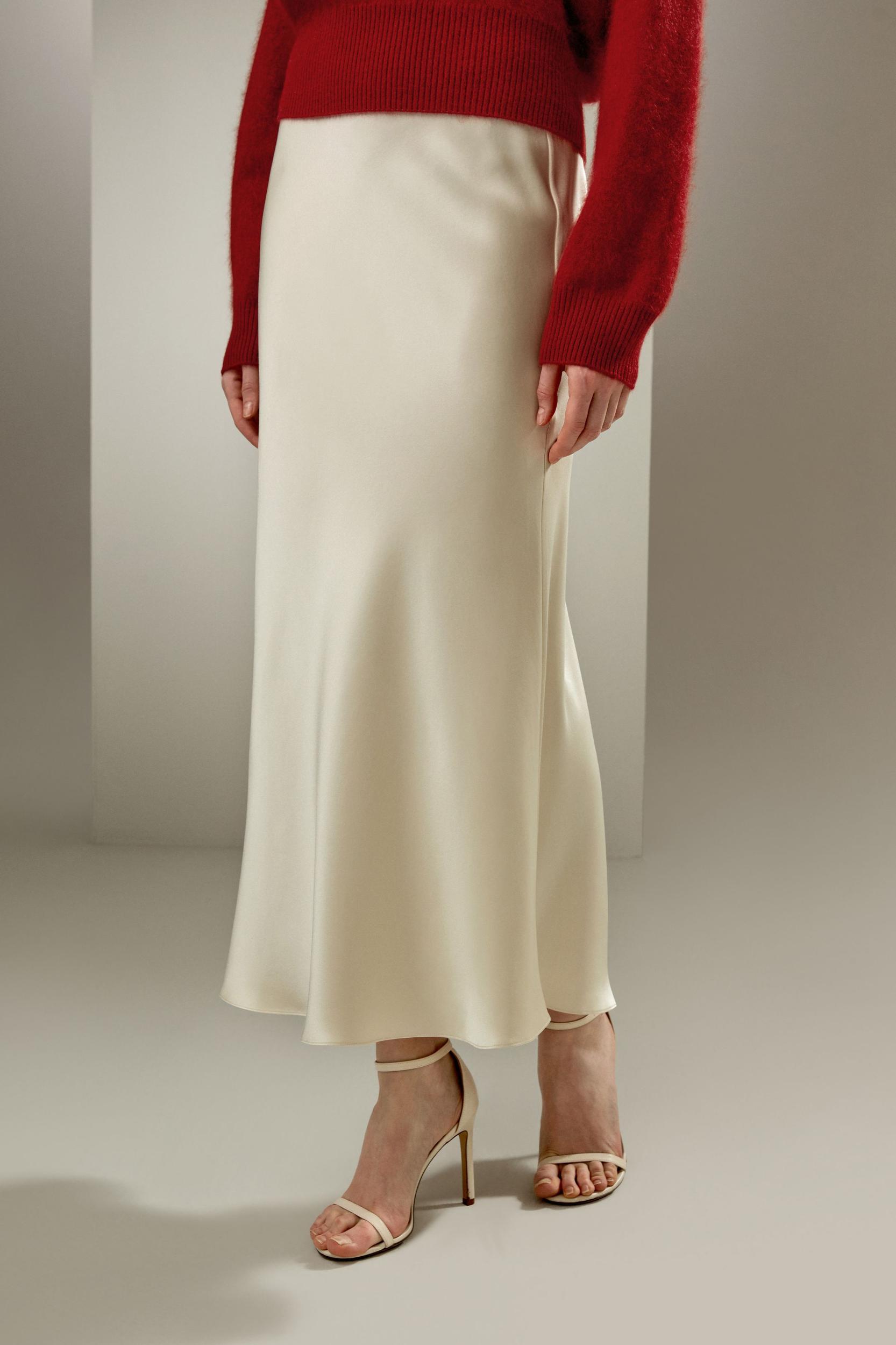 Silk Maxi Skirt with Flare Hem Product Image
