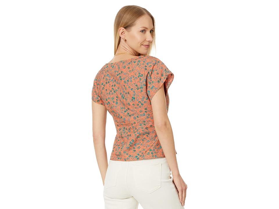Madewell Twist-Front Seamed Top in Poplin (Sunset Haze) Women's Clothing Product Image