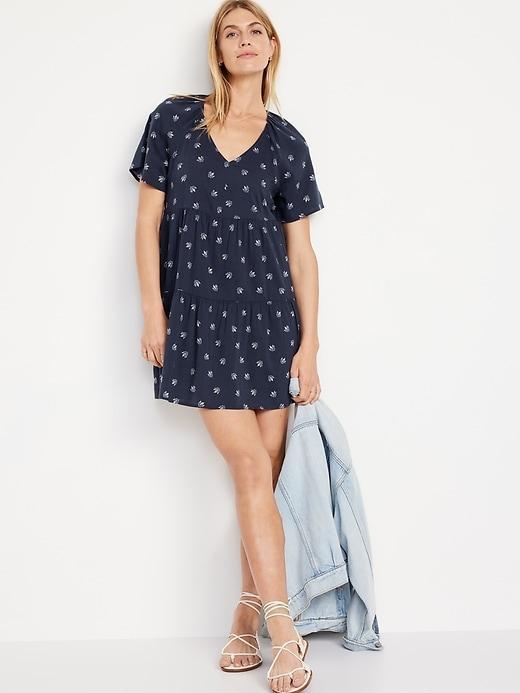 V-Neck Mini Swing Dress Product Image