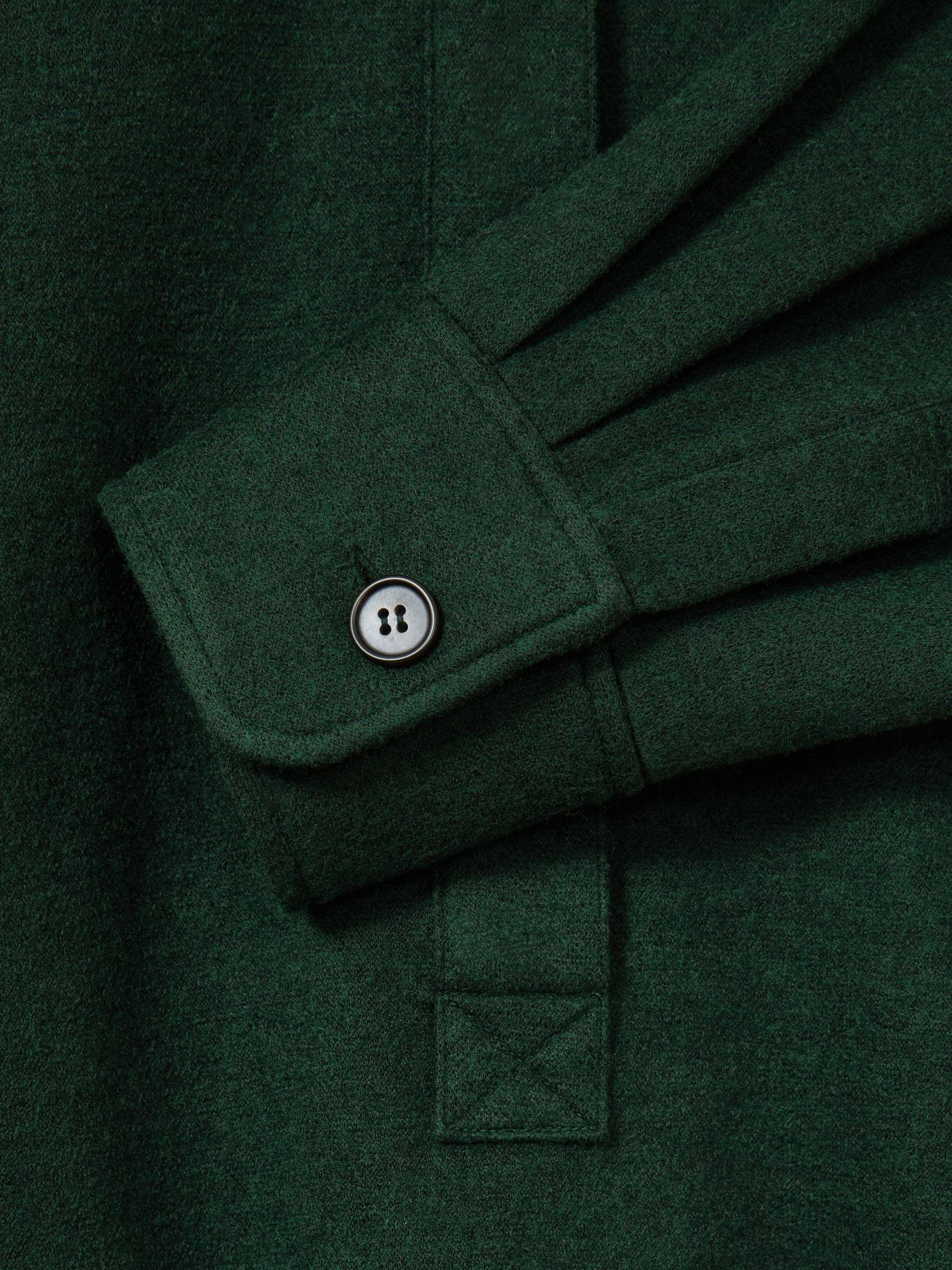 Shirt-Style Shift Dress With Wool in Green Product Image