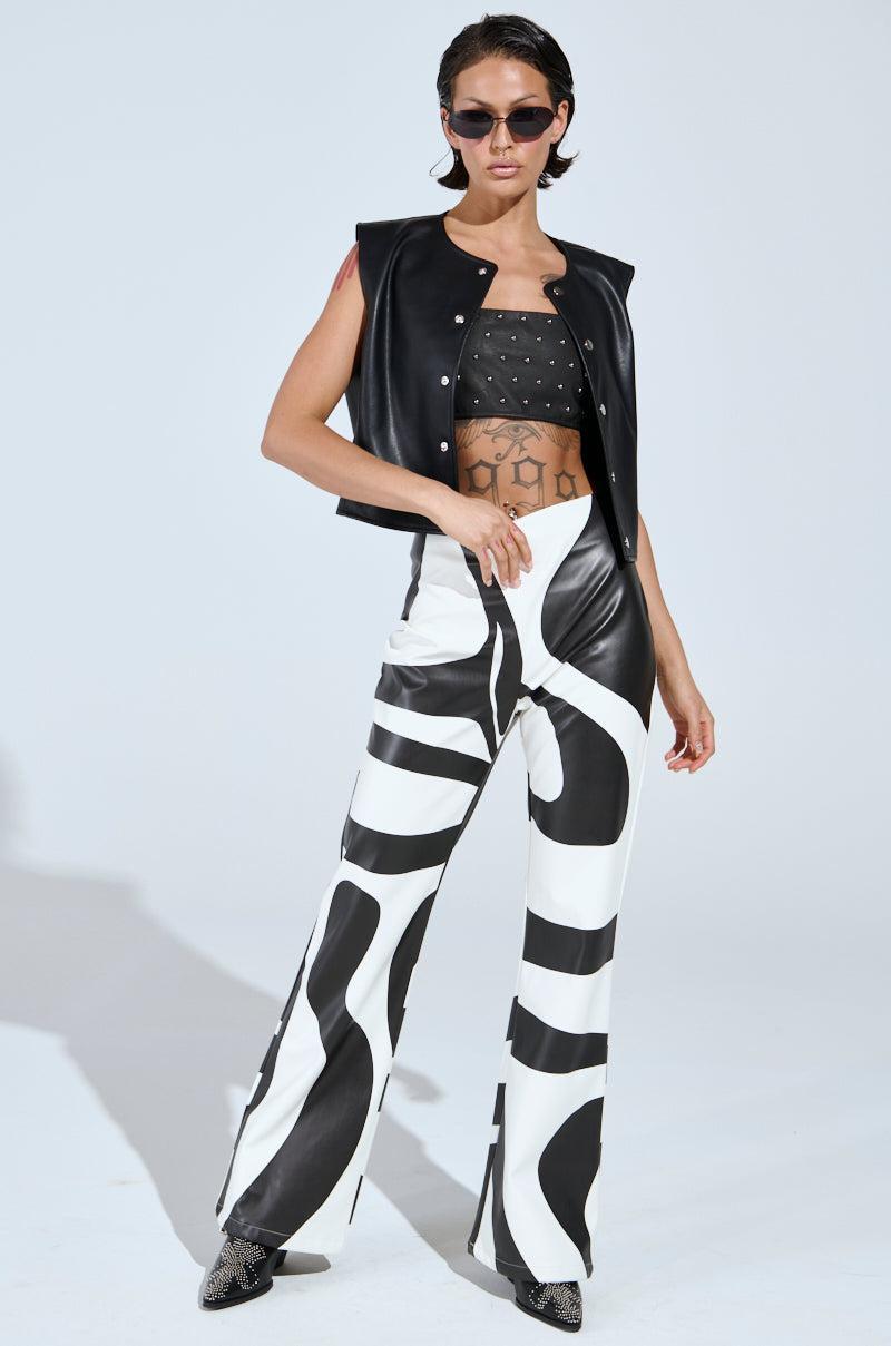 GROOVE ON FAUX LEATHER FLARE TROUSER Girls Product Image