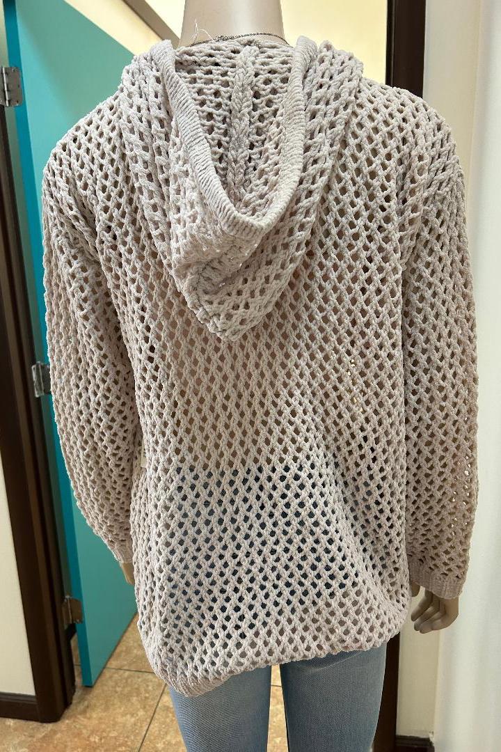 Lace Up Netted Sweater Product Image