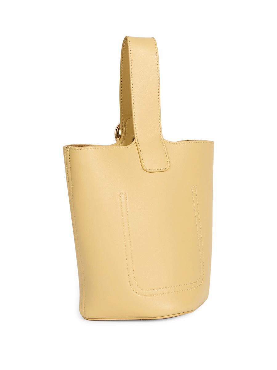 Womens Mini Pebbled Leather Bucket Bag Product Image