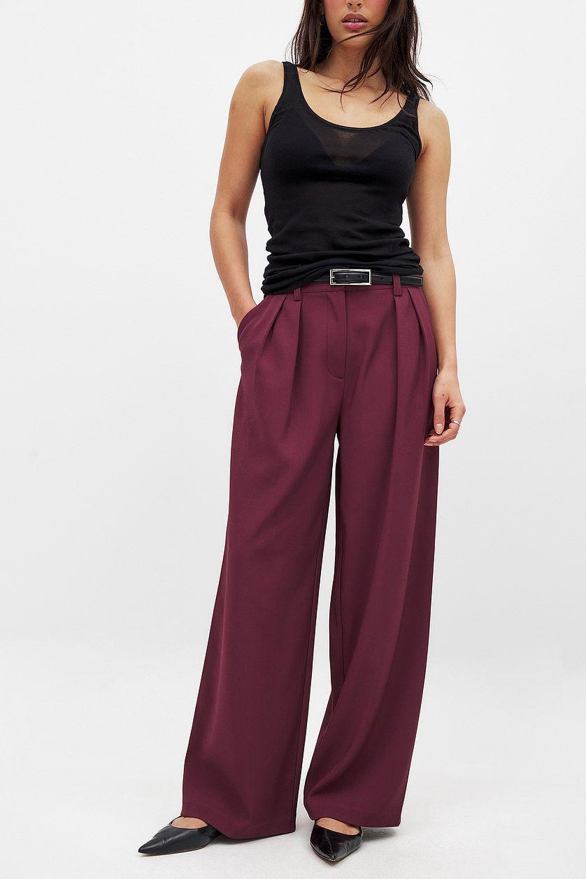 Wide Leg High Waist Suit Pants Product Image