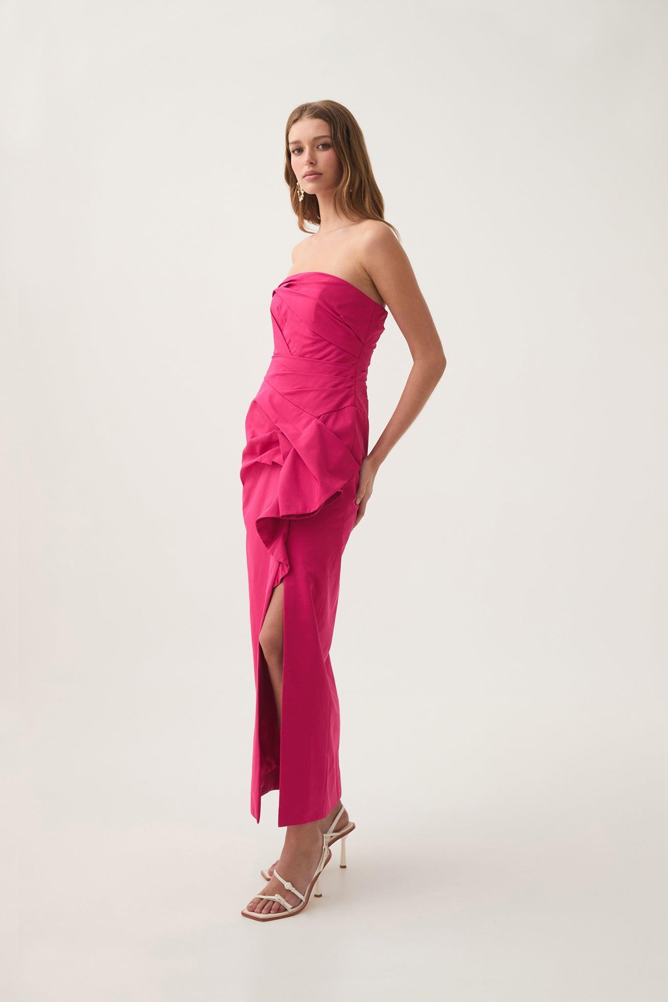 Roma Draped Midi Dress Product Image