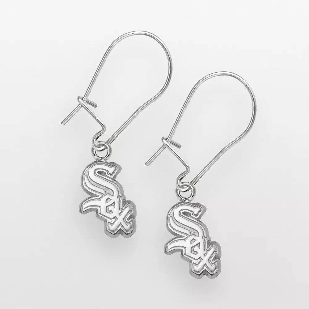 LogoArt Chicago White Sox Sterling Silver Logo Drop Earrings, Women's Product Image