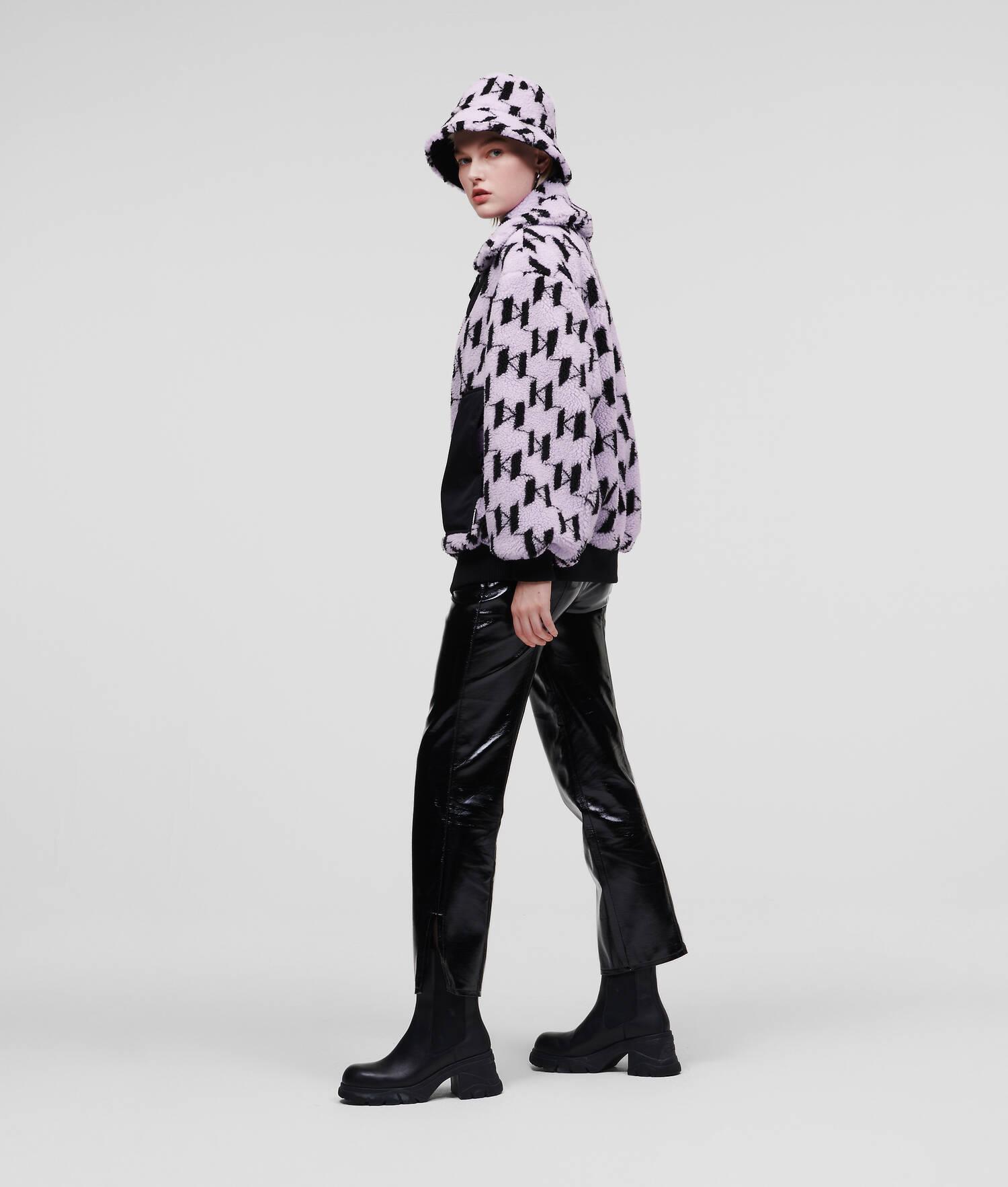 KL MONOGRAM FAUX-SHEARLING BOMBER JACKET Product Image