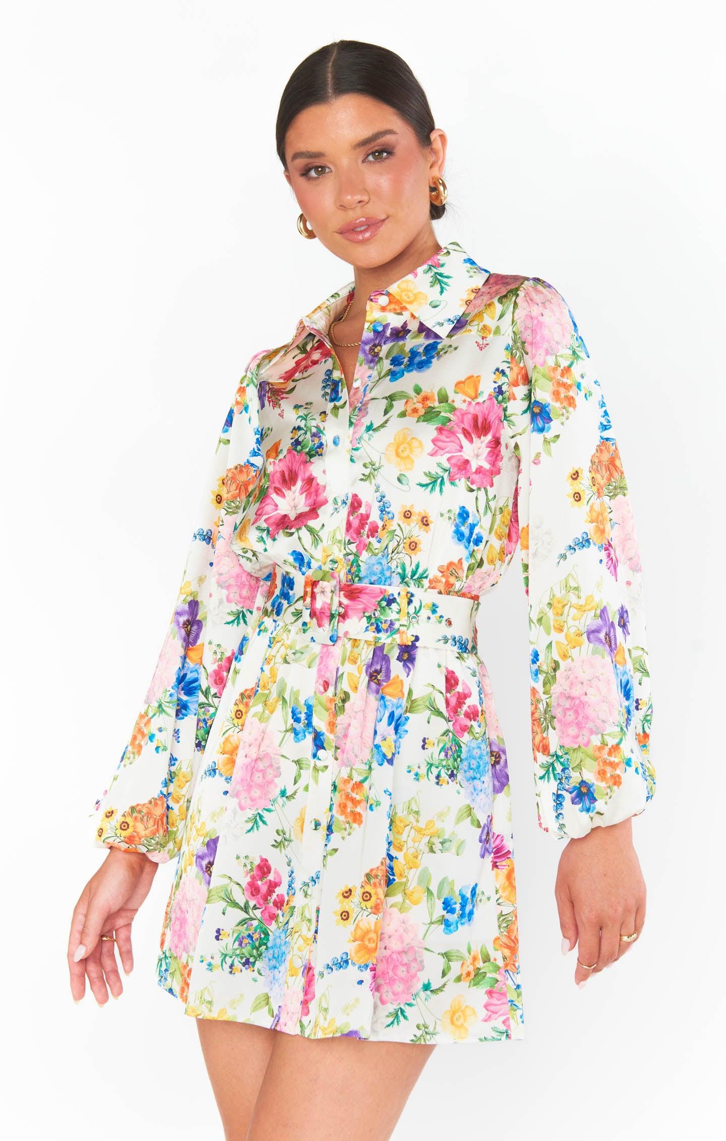 Carrie Collared Dress ~ Ivory Botanical Floral Product Image