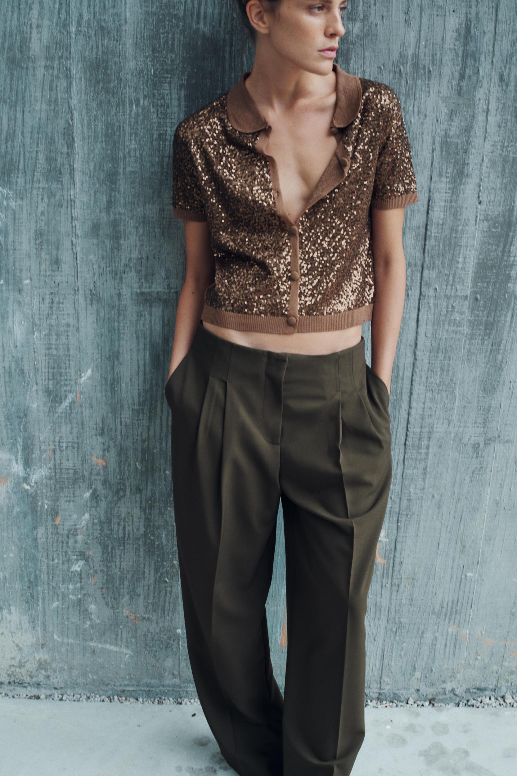 SEQUIN KNIT TOP Product Image