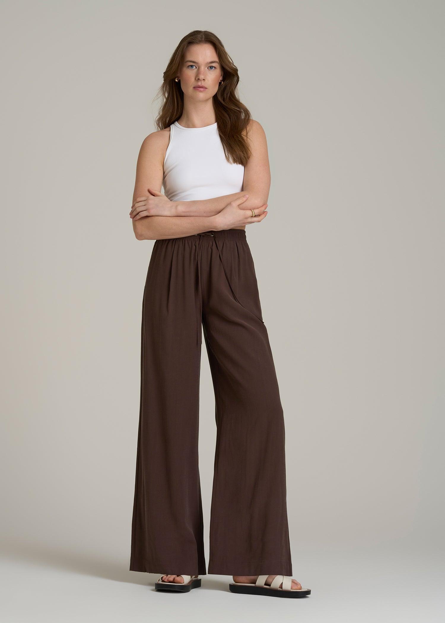 Relaxed Pull On Pants for Tall Women in Espresso Product Image