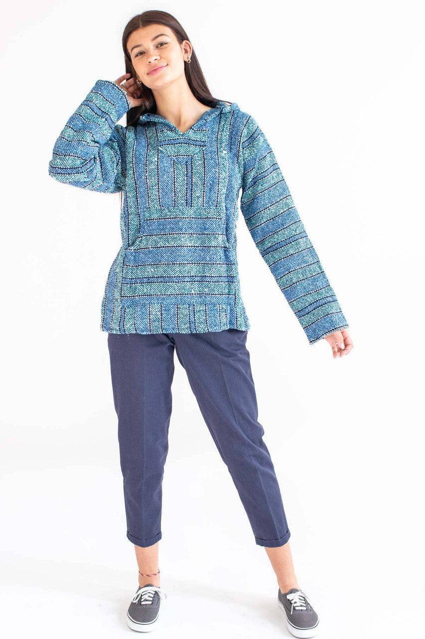 Lightweight Pastel Blue Baja Hoodie Product Image
