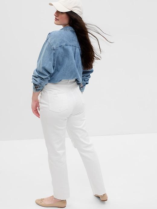 High Rise Cheeky Straight Jeans Product Image