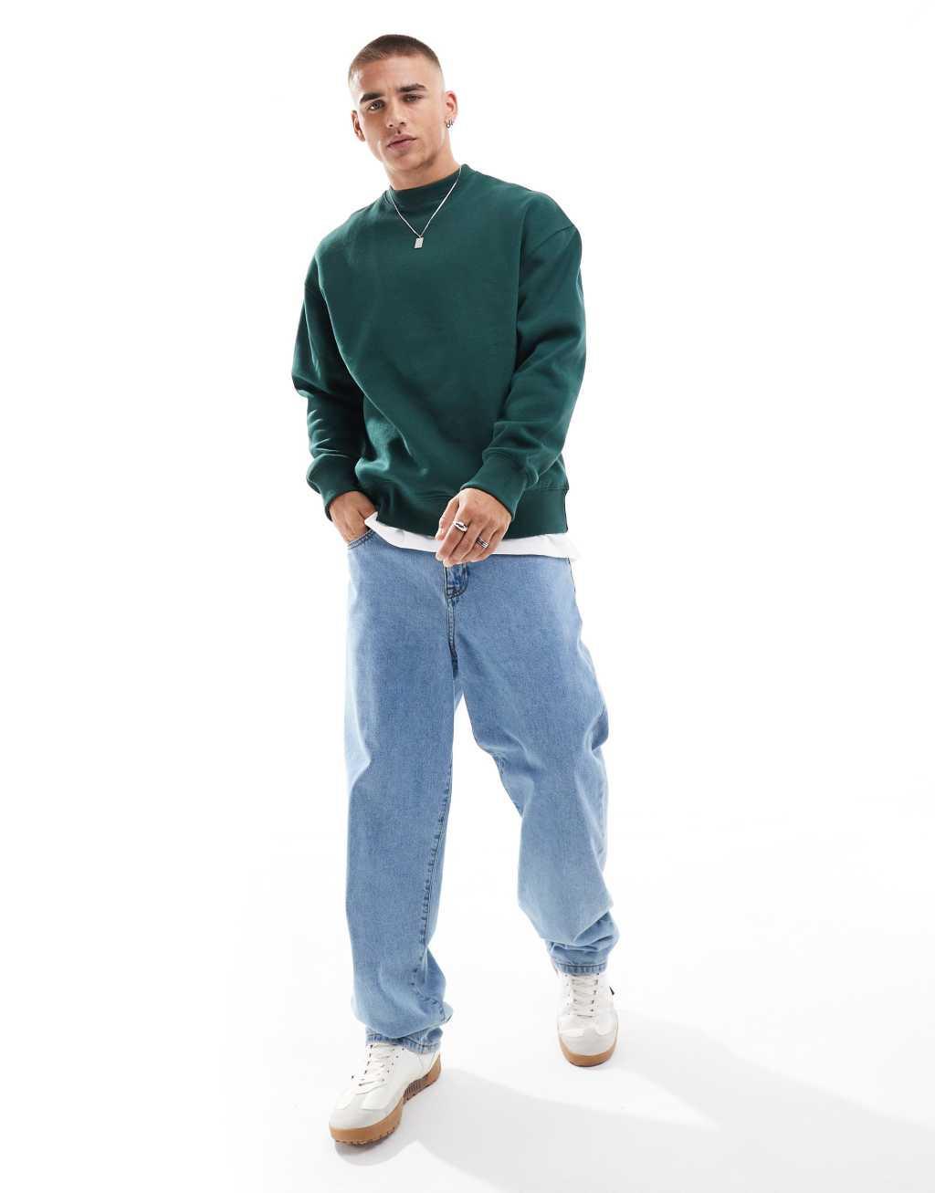Pull&Bear Sweatshirt in bottle green Product Image