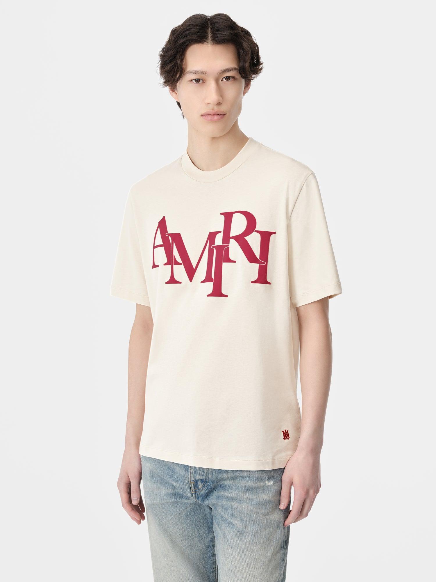 AMIRI STAGGERED TEE - Birch Male Product Image