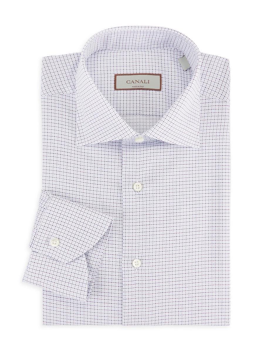 Mens Modern-Fit Grid Print Dress Shirt Product Image