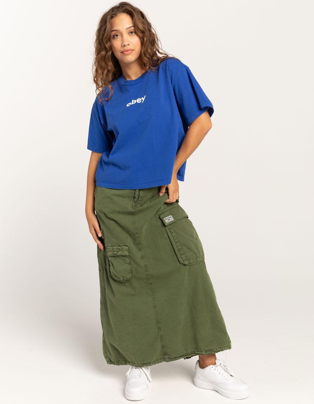 OBEY Lowercase Womens Crop Tee - COBALT Product Image