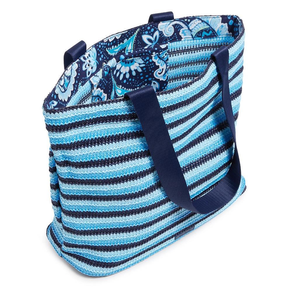 Vera Bradley Women's Outlet Straw Vera Tote Wave Stripe Product Image