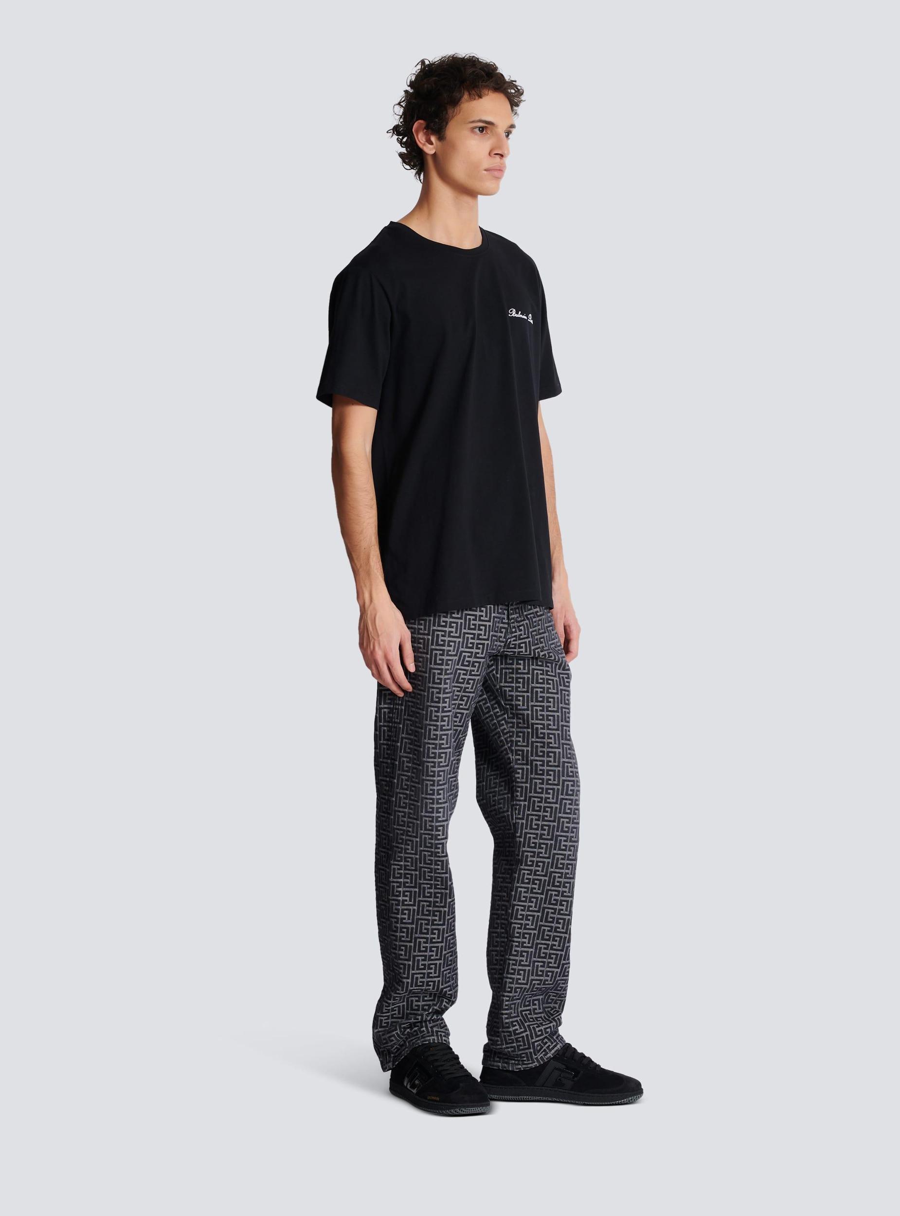Loose T-shirt with Balmain Signature embroidery Product Image
